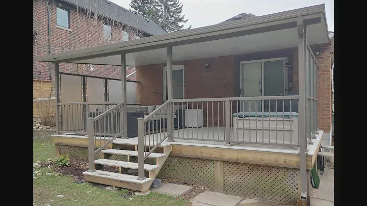 Patio Cover With Aluminum Railing, Decking and Privacy Wall